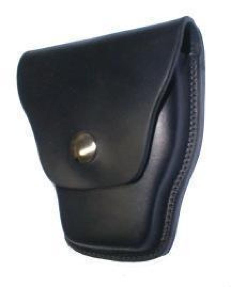 Étui à menottes en cuir végétal moulé avec bouton pressio