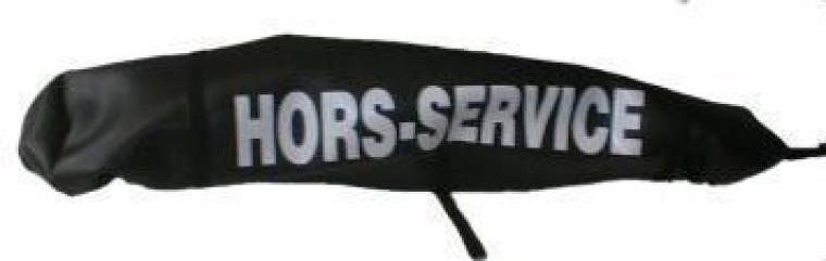 Rotating Light Cover with "OUT OF SERVICE" printed on it