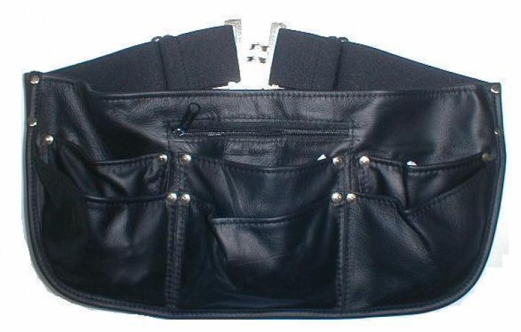 Sac de serveur en cuir véritable 7 compartiments