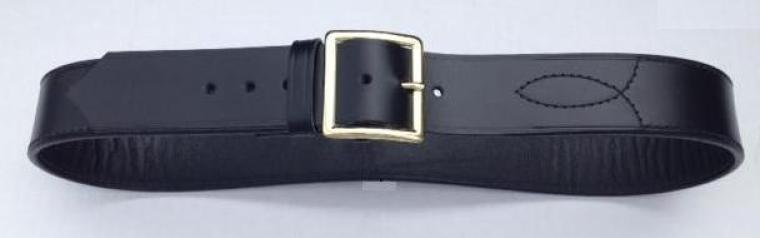 1 3/4" belt,semi-double, silver buckle