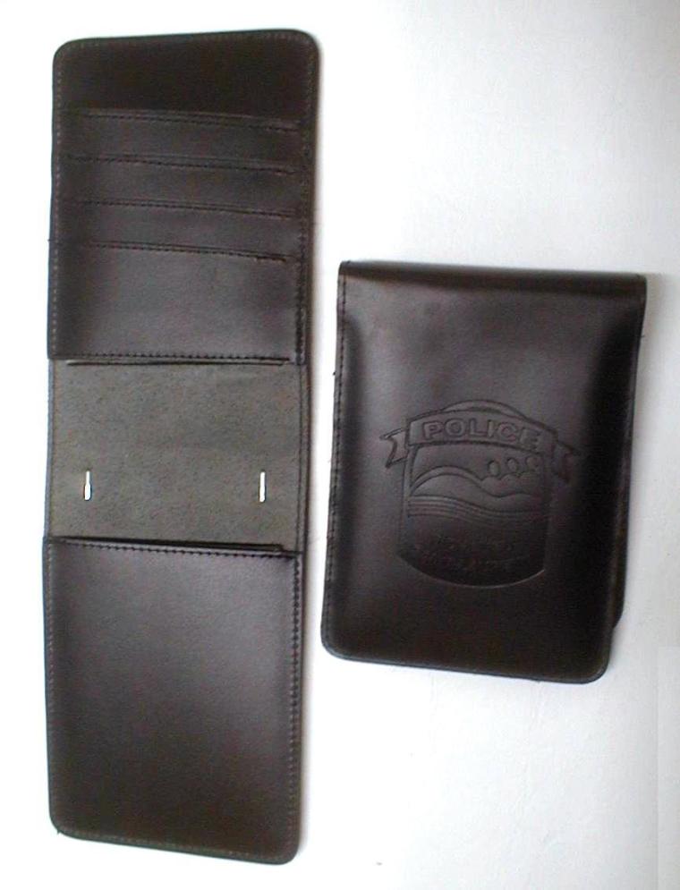 Étui à calepin en cuir véritable + 4 compartiments pour cartes